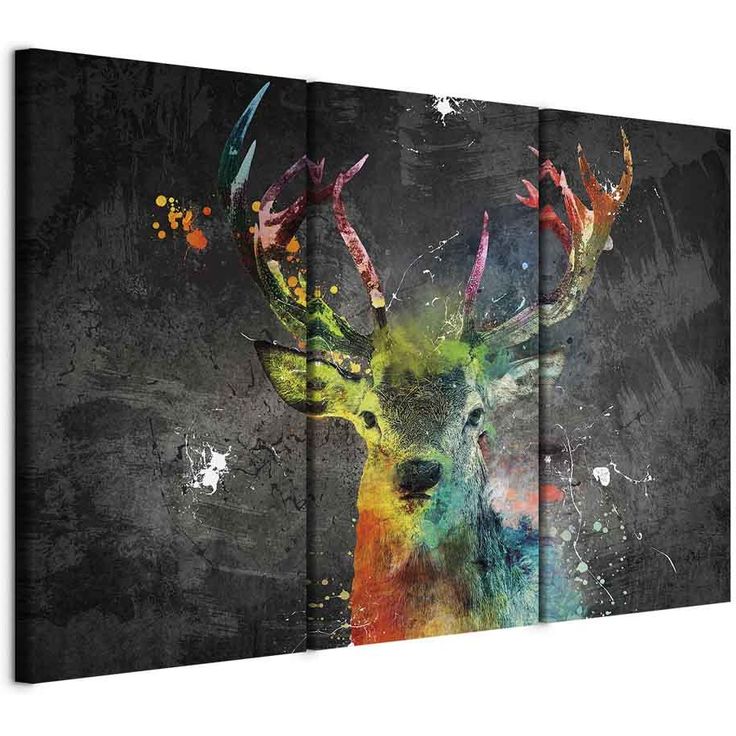 CONFIGURABLE PÄÄTUOTE - Taulu - Rainbow Deer (3 Parts) 24472