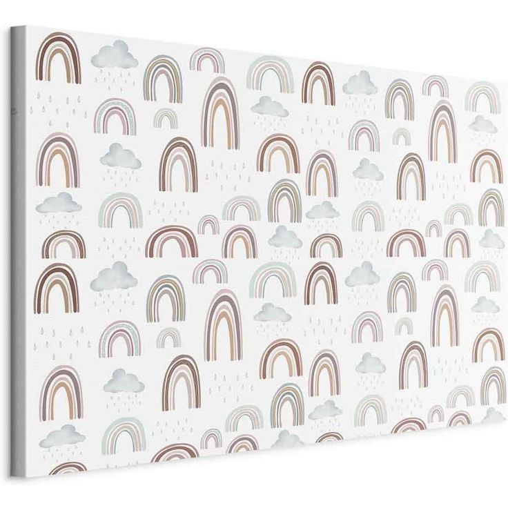 CONFIGURABLE PÄÄTUOTE - Taulu - Rainbows After the Storm - Rainbows of Various Sizes in Pastel Hues Among Rain Clouds in a Gray-Blue Shade 40478