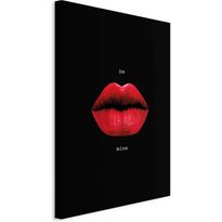 Taulu Artgeist Red Lips (1-part) - Black Background with English Text, eri vaihtoehtoja