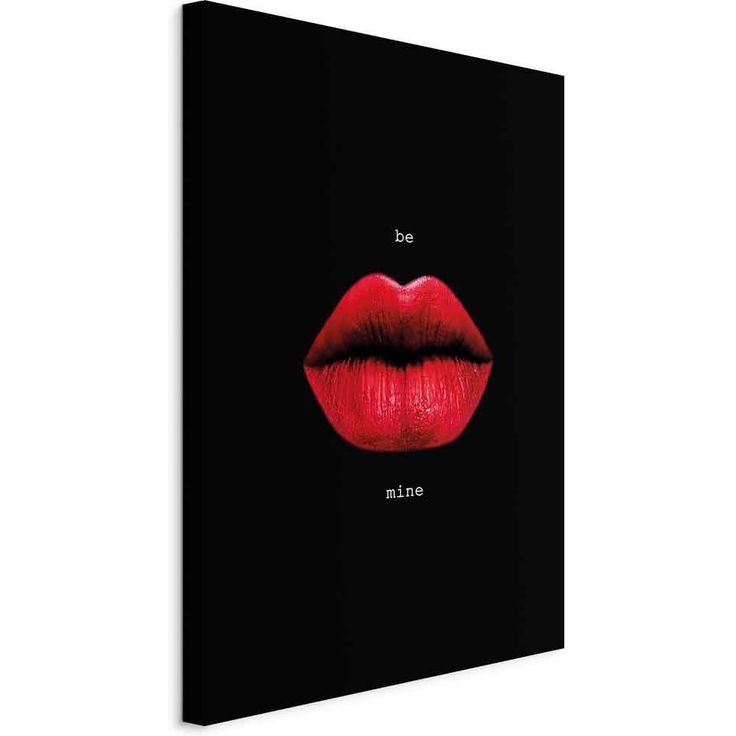 CONFIGURABLE PÄÄTUOTE - Taulu - Red Lips (1-part) - Black Background with English Text 76792