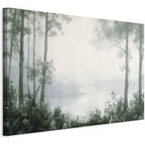 Taulu Artgeist Retro Landscape Grove Trees and Pond in Patinated Shades of Green, eri vaihtoehtoja