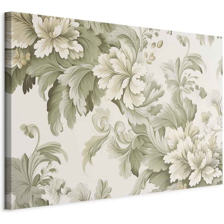 CONFIGURABLE PÄÄTUOTE - Taulu - Retro Vintage Flowers in Delicate Cream and Green Colors 89951