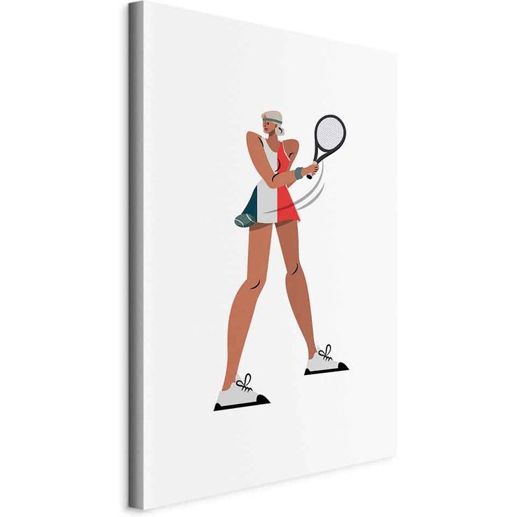 CONFIGURABLE PÄÄTUOTE - Taulu - Tennis Player With a Racket on a Light Background - Illustration 02592