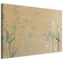 Taulu Artgeist Tiny Bird - Colorful Grasses in Golden Shades of Sunset, eri vaihtoehtoja