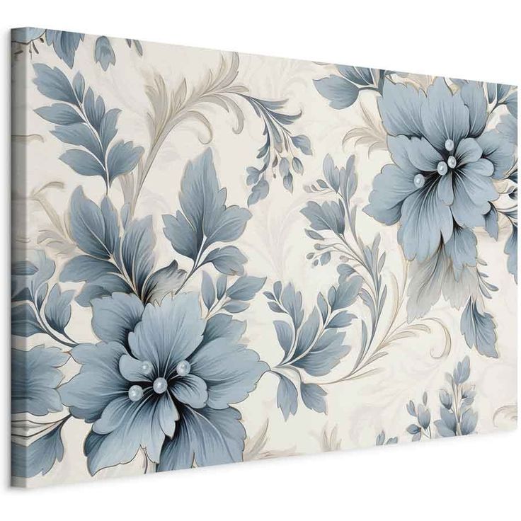 CONFIGURABLE PÄÄTUOTE - Taulu - Turquoise Flowers in Retro Ambience Floristic Ornaments 84802