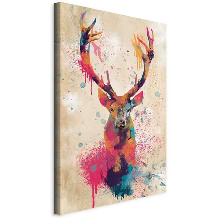 CONFIGURABLE PÄÄTUOTE - Taulu - Watercolor Deer (1 Part) Vertical 63126