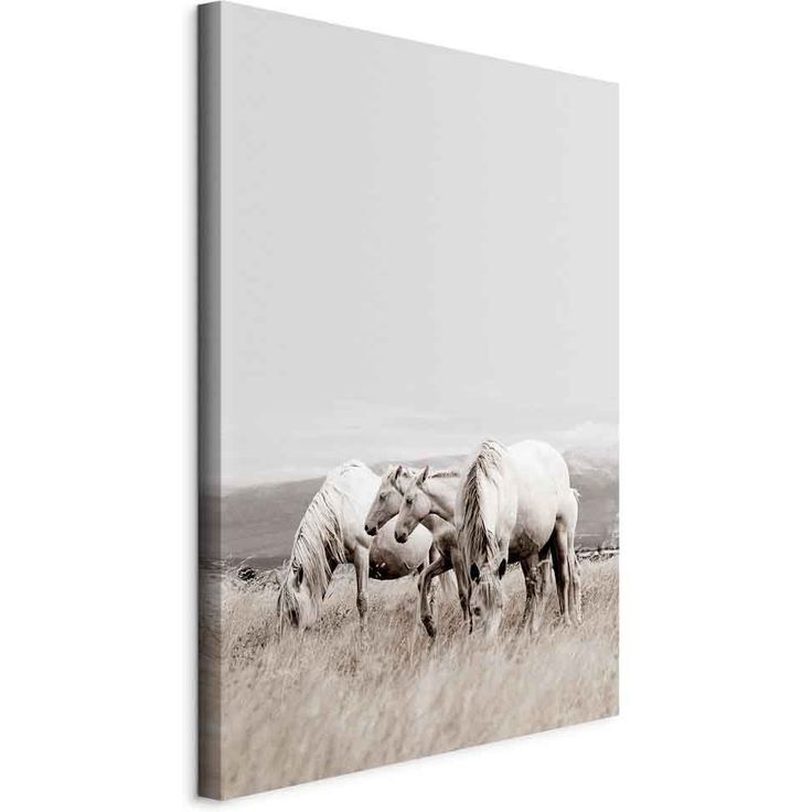 CONFIGURABLE PÄÄTUOTE - Taulu - White Horses (1 Part) Vertical 65595