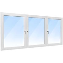 PVC-ikkuna Arutech Gealan Linear, 3-puite, 3K, valkoinen, mittatilaus