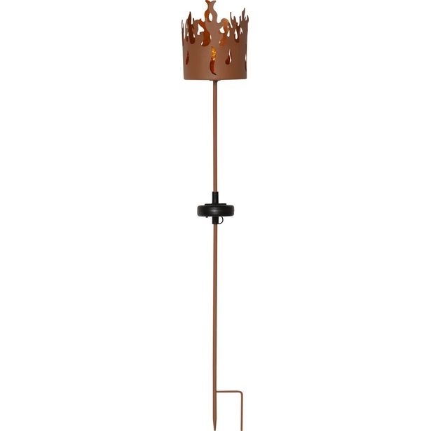 Aurinkokennokoristevalaisin Star Trading Torchy Ø12cm ruoste