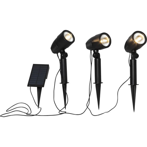 Aurinkokennospottivalaisin Star Trading Powerspot 260x80x145mm 3-osainen musta