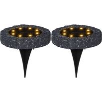 Aurinkokennovalaisin Star Trading Lawnlight, Ø11cm, 2 kpl, musta