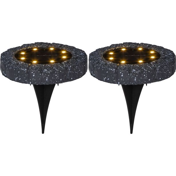 Aurinkokennovalaisin Star Trading Lawnlight Ø11cm 2 kpl musta