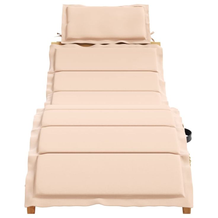 Aurinkotuoli pehmusteella beige täysi akasiapuu (67635)