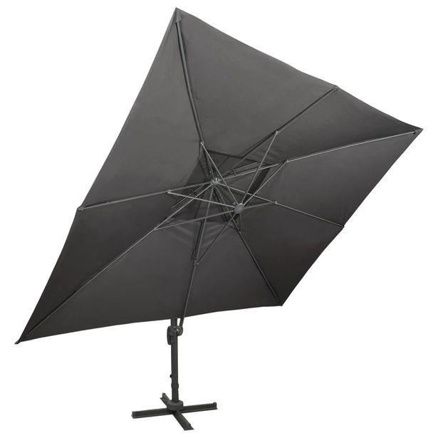 Aurinkovarjo cantilever tuplakatolla 400x300 cm antrasiitti (12373)