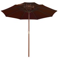 aurinkovarjo Kaksikerroksinen puutolppa terrakotta 270 cm (13765)