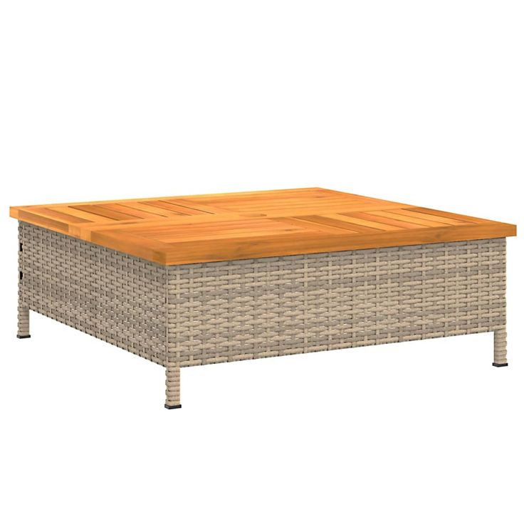 Aurinkovarjon jalustasuoja beige 70x70x25 cm PP ja akasiapuu (65954)