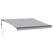 Automaattimarkiisi LEDillä antrasiitti/valkoinen 400x350 cm (15811)