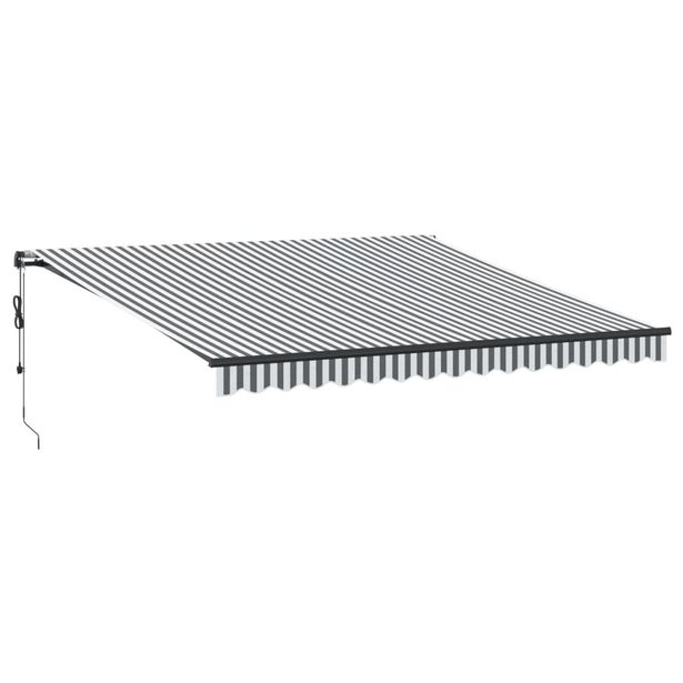 Automaattimarkiisi LEDillä antrasiitti/valkoinen 400x350 cm (15811)