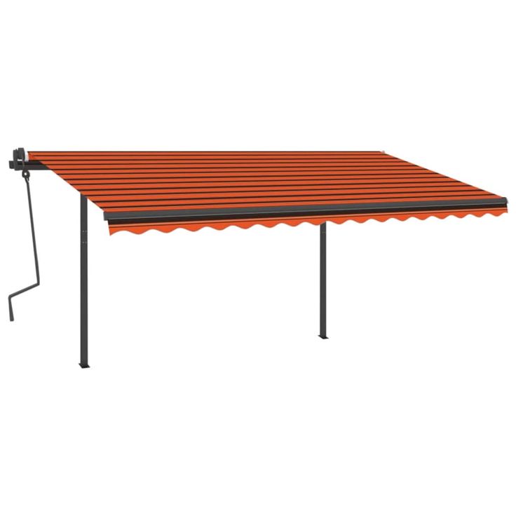 Automaattisesti kelattava markiisi tolpilla 4x3,5m oranssirusk. (70230)