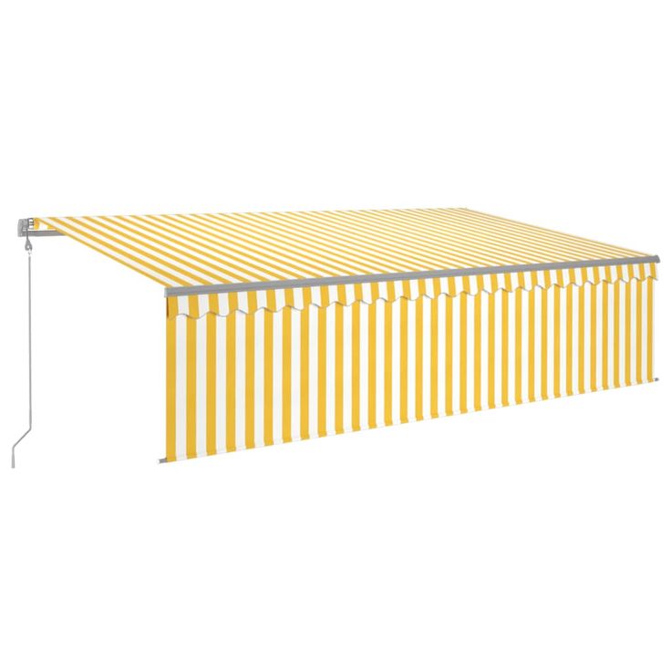 Automaattisesti kelattava markiisi verhoilla 5x3 m keltavalk. (69468)