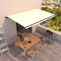 Automaattisesti sisäänkelattava markiisi 500x350 cm kerma, Verkkokaupan poistotuote