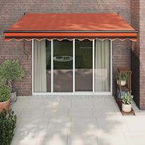 Automaattisesti sisäänkelattava markiisi oranssi/ruskea 3,5x2,5 m