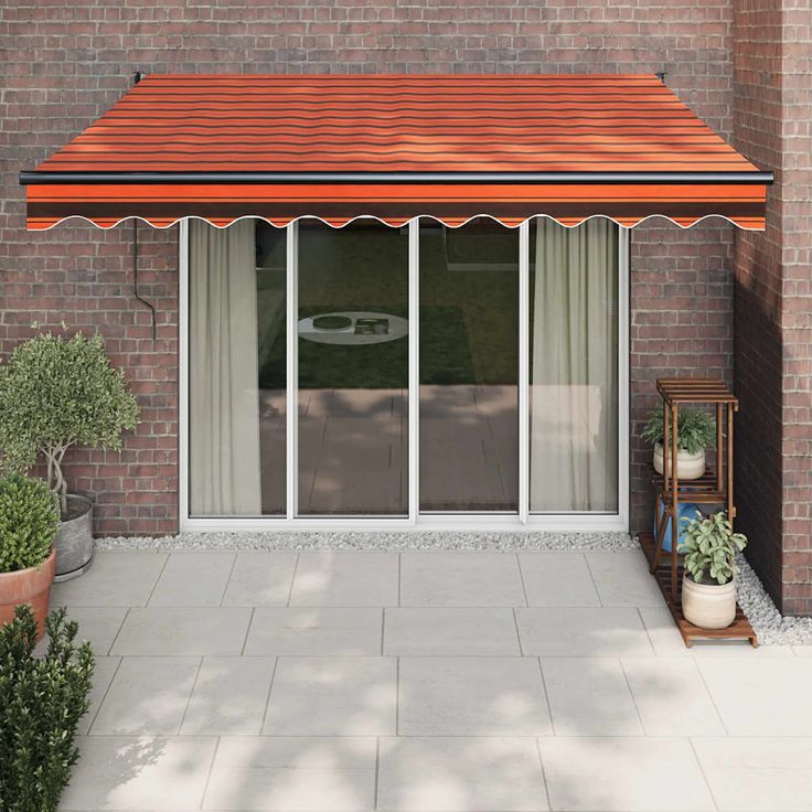 Automaattisesti sisäänkelattava markiisi oranssi/ruskea 3,5x2,5 m