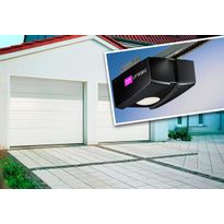 Autotallin nosto-ovi Isomatic Nordic 2500x2000mm vaakauritettu + avaaja Liftronic 500, valkoinen, Verkkokaupan poistotuote