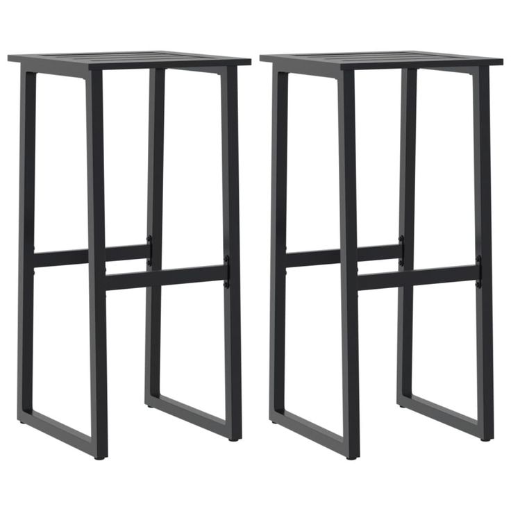 Baarijakkarat 2 kpl musta 38x38x80 cm jauhemaalattu teräs (09265)