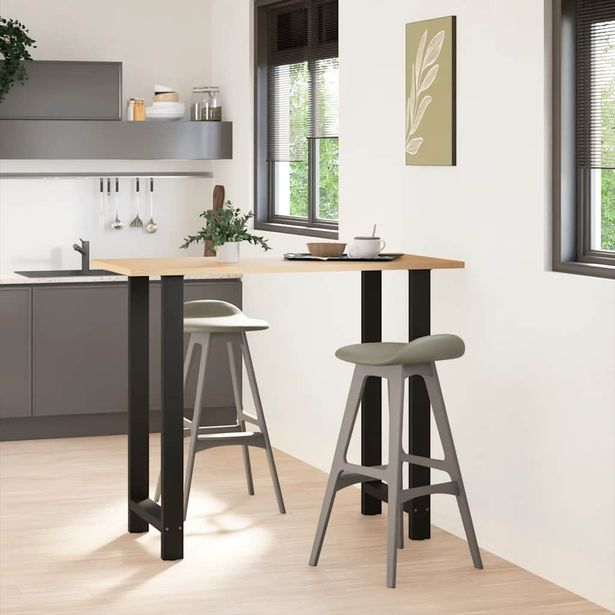 Baaripöydän jalat 2 kpl musta 60x(110-111) cm teräs (13356)