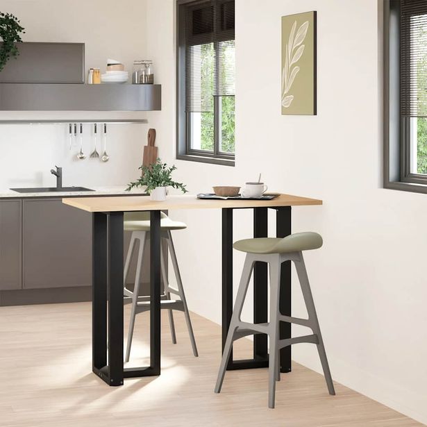 Baaripöydän jalat T-muotoiset 2 kpl 50x35x(100-101) cm teräs (13088)