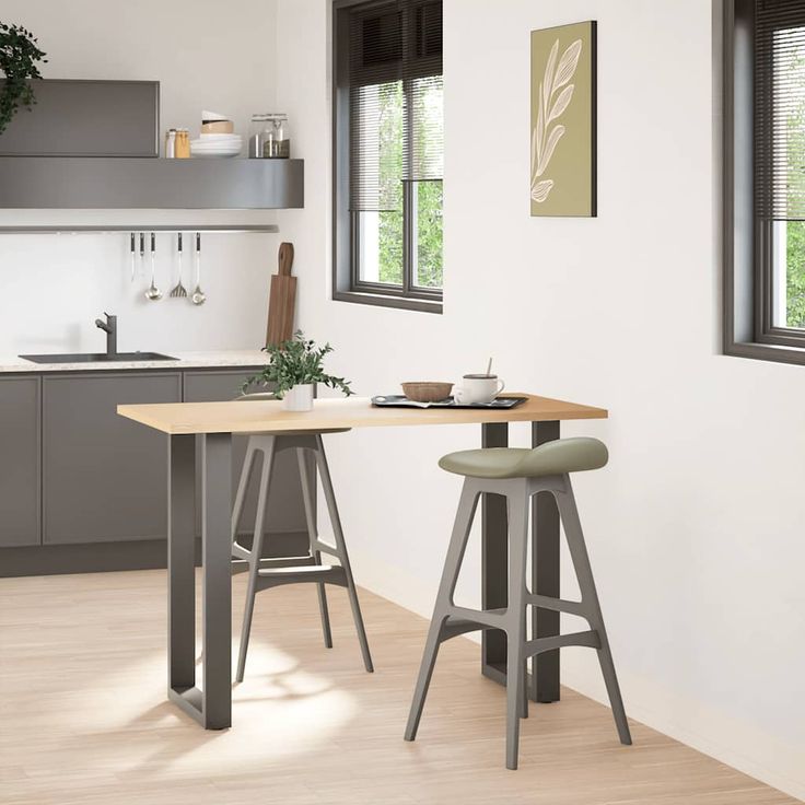 Baaripöydän jalat U-muotoiset 2 kpl 50x(90-91) cm teräs (13222)
