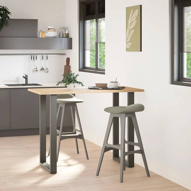 Baaripöydän jalat U-muotoiset 2 kpl 60x(100-101) cm teräs (13238)