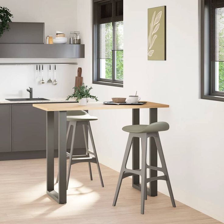 Baaripöydän jalat U-muotoiset 2 kpl 60x(100-101) cm teräs (13238)