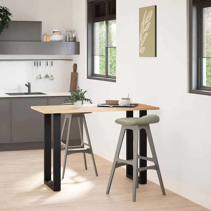 Baaripöydän jalat U-muotoiset 2 kpl musta 40x(90-91) cm teräs (13216)