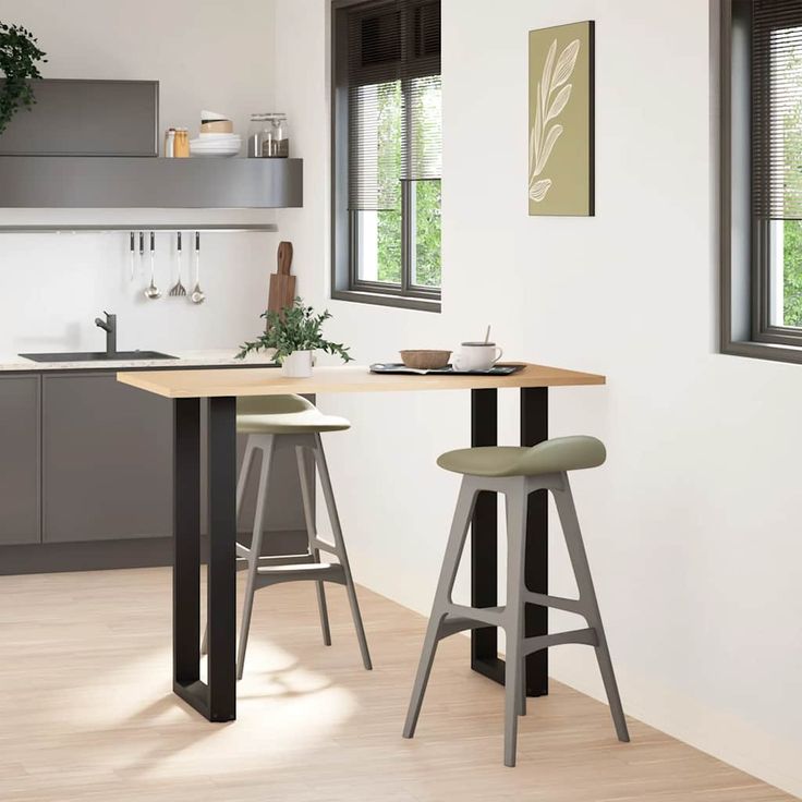 Baaripöydän jalat U-muotoiset 2 kpl musta 50x(100-101) cm teräs (13232)