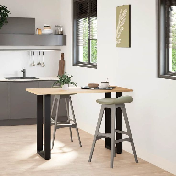 Baaripöydän jalat U-muotoiset 2 kpl musta 50x(90-91) cm teräs (13220)
