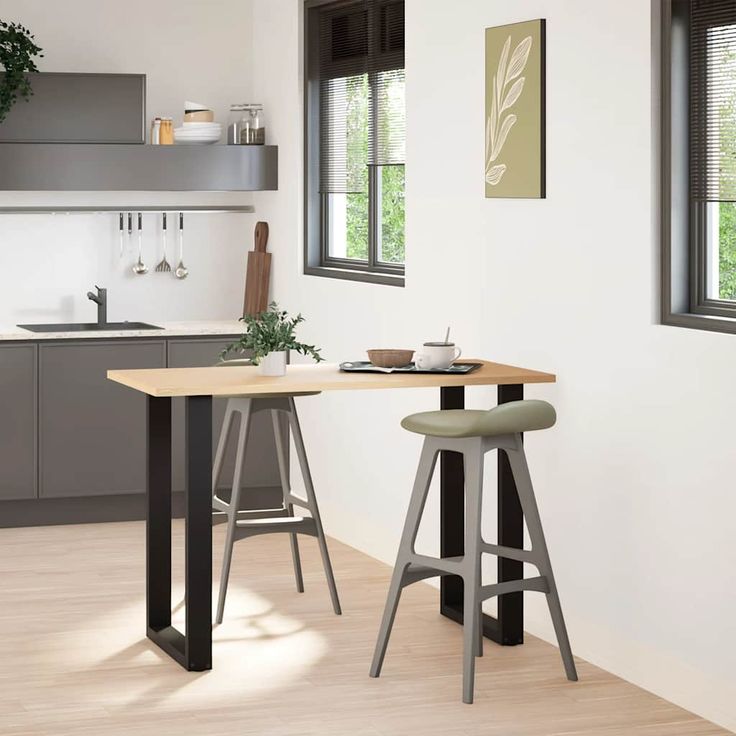 Baaripöydän jalat U-muotoiset 2 kpl musta 60x(90-91) cm teräs (13224)