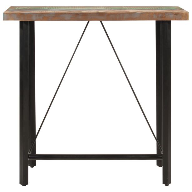 Baaripöytä 110x55x107 cm kierrätetty täyspuu ja rauta (56373)