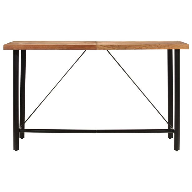 Baaripöytä 180x70x107 cm täysi akasiapuu ja rauta (56378)