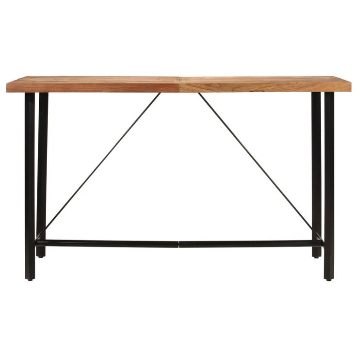 Baaripöytä 180x70x107 cm täysi akasiapuu ja rauta (56378)