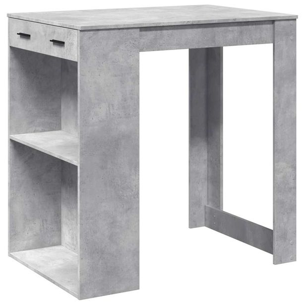 Baaripöytä betoninharmaa 102x70x103,5 cm tekninen puu (09324)
