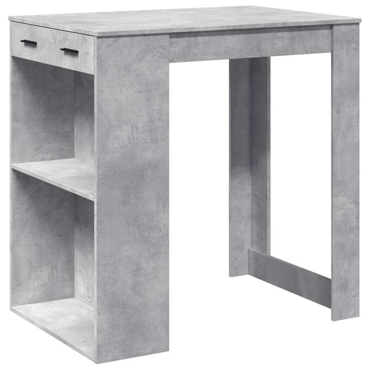 Baaripöytä betoninharmaa 102x70x103,5 cm tekninen puu (09324)