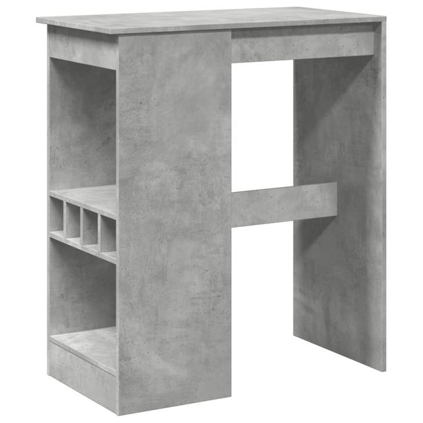 Baaripöytä hyllyllä betoninharmaa 90x47,5x103,5 cm tekninen puu (54340)