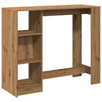 Baaripöytä/hyllyt, 124x46x103,5 cm tekninen puu, eri värejä (42974)