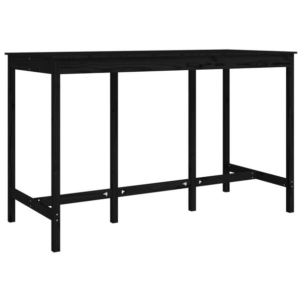 Baaripöytä musta 180x80x110 cm täysi mänty (22166)