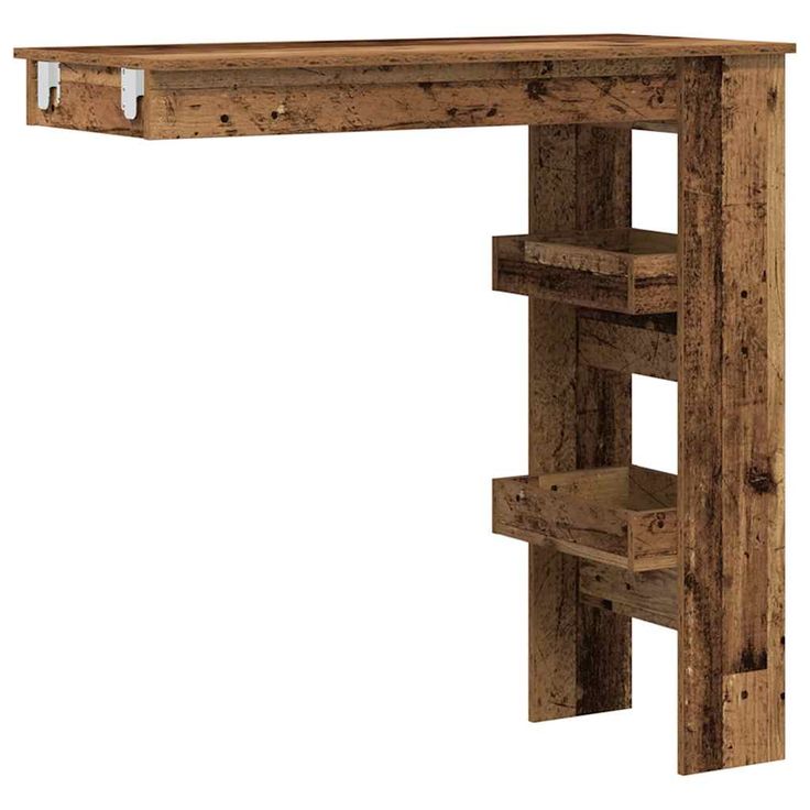 Baaripöytä Seinäkiinnitettävä vanha puu 102x45x103,5cm tekninen puu (56860)