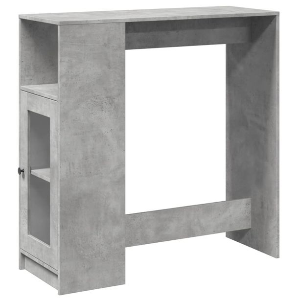 Baaripöytä/telineet betoninharmaa 101x40x103,5 cm tekninen puu (54367)