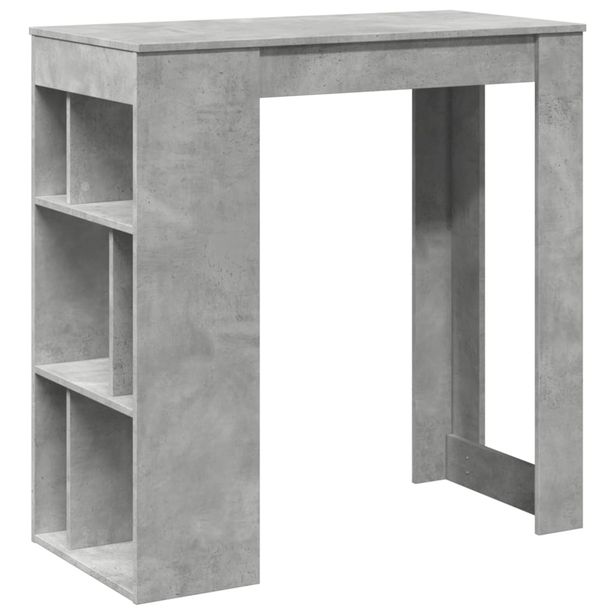 Baaripöytä/telineet betoninharmaa 102x50x103,5 cm tekninen puu (54358)