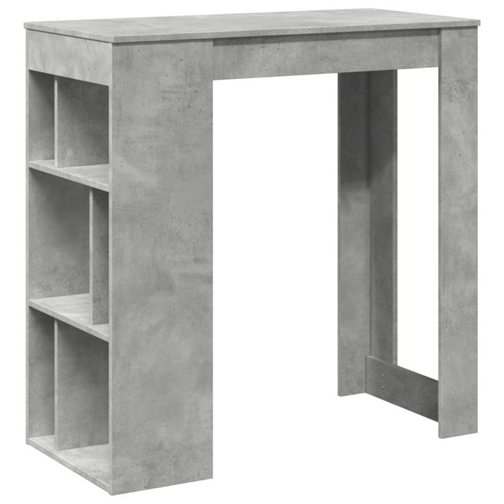 Baaripöytä/telineet betoninharmaa 102x50x103,5 cm tekninen puu (54358)